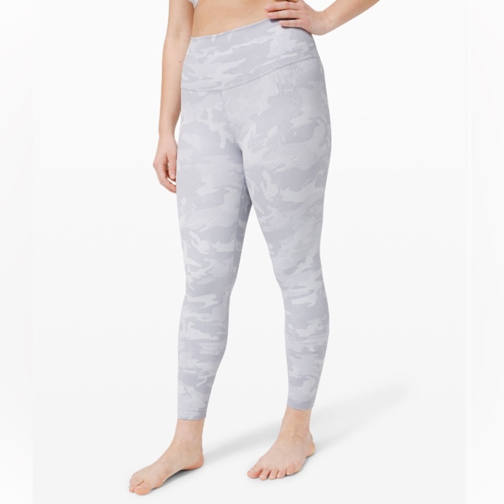 Lululemon Wunder Under High-Rise Tight Luxtreme - White and Gray Camo - 25”